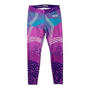 Cross Sportswear Colombia Geometric Compression Leggings Workout Tights OS EUC
